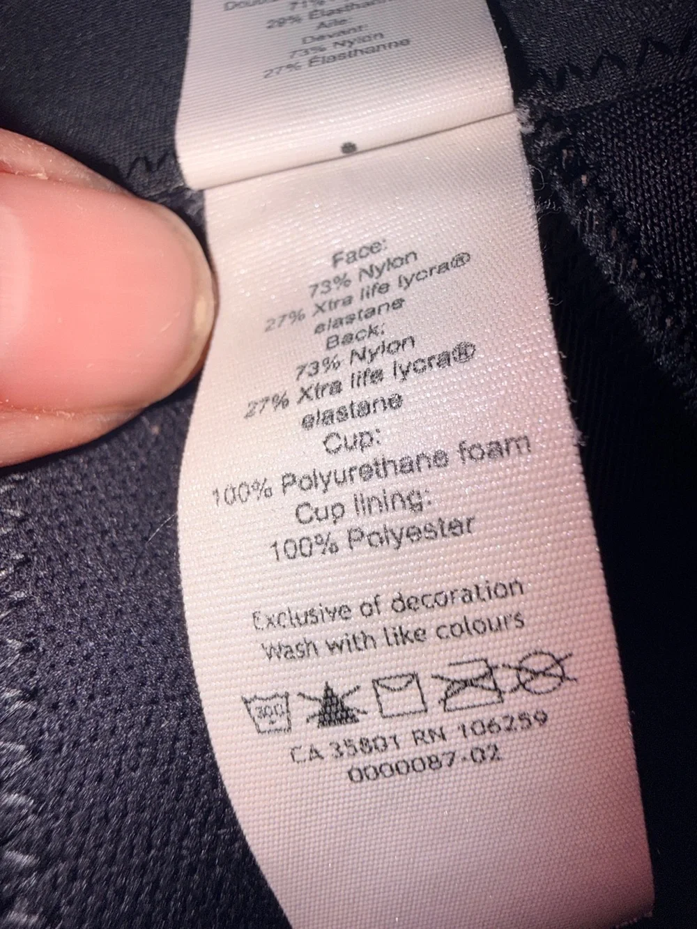 lululemon Athletica Run Times Black Sports Bra - 38C